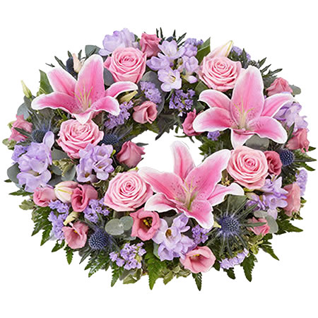 Coroa Flores Fúnebre Rosa